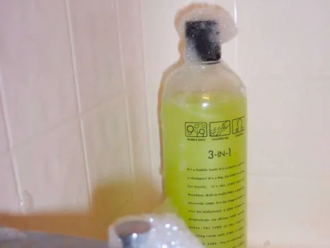 This is the bottle of LIME bubble bath that I got at Target. (It's by Delicious Brands.) It smells like a Margarita and produces TONS of bubbles!